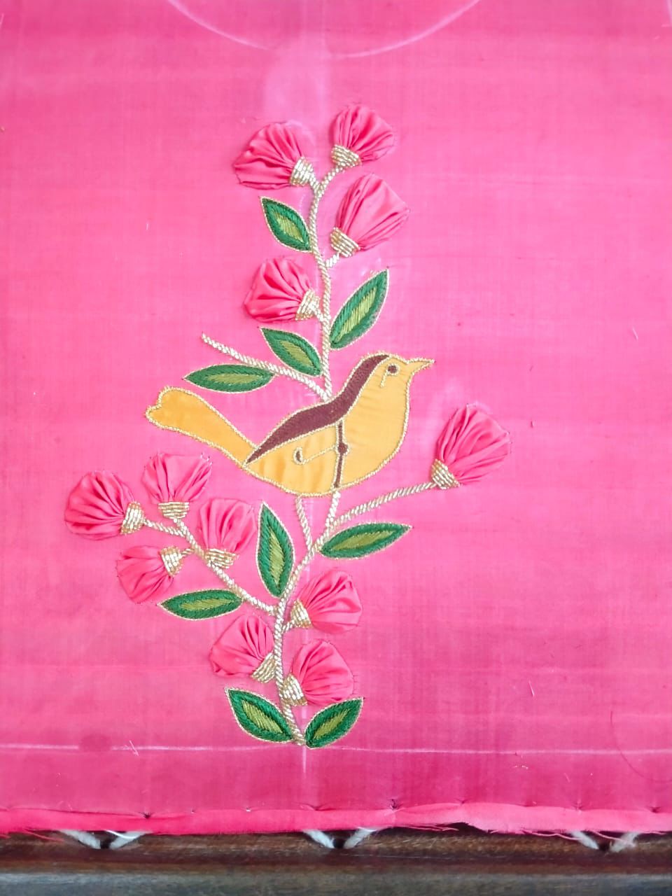 Embroidery in progress